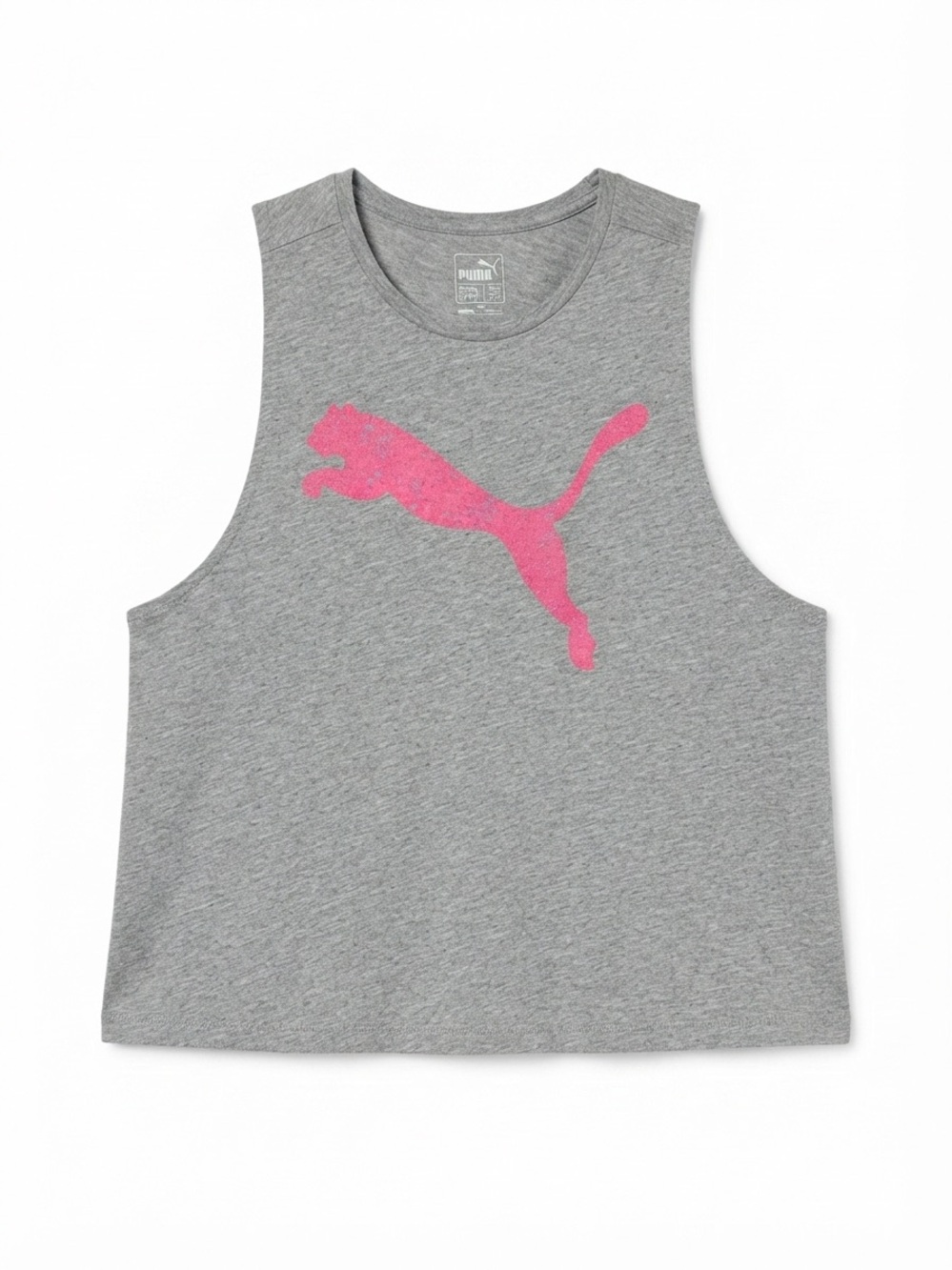 Puma Grey Muscle Tank with Pink Logo